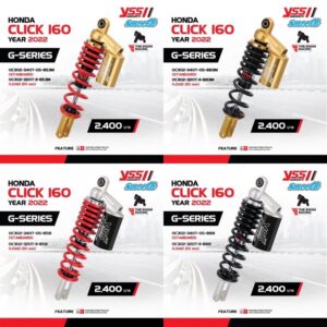 โช็ค YSS Click 160 G-series Eco line ตรงรุ่น absและไม่absใช้ได้ (สูงเท่าเดิมขนาด340 mm. และ ตัวโหลด320 mm.) ของแท้ 100%