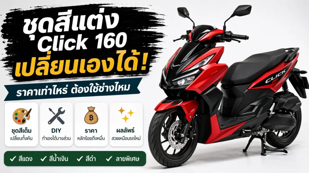 ชุดสีแต่ง Honda Click 160 เปลี่ยนเองได้ไหม ราคาเท่าไหร่