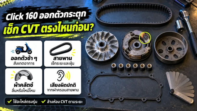 Click 160 ออกตัวกระตุก เช็กชุด CVT ตรงไหนก่อน